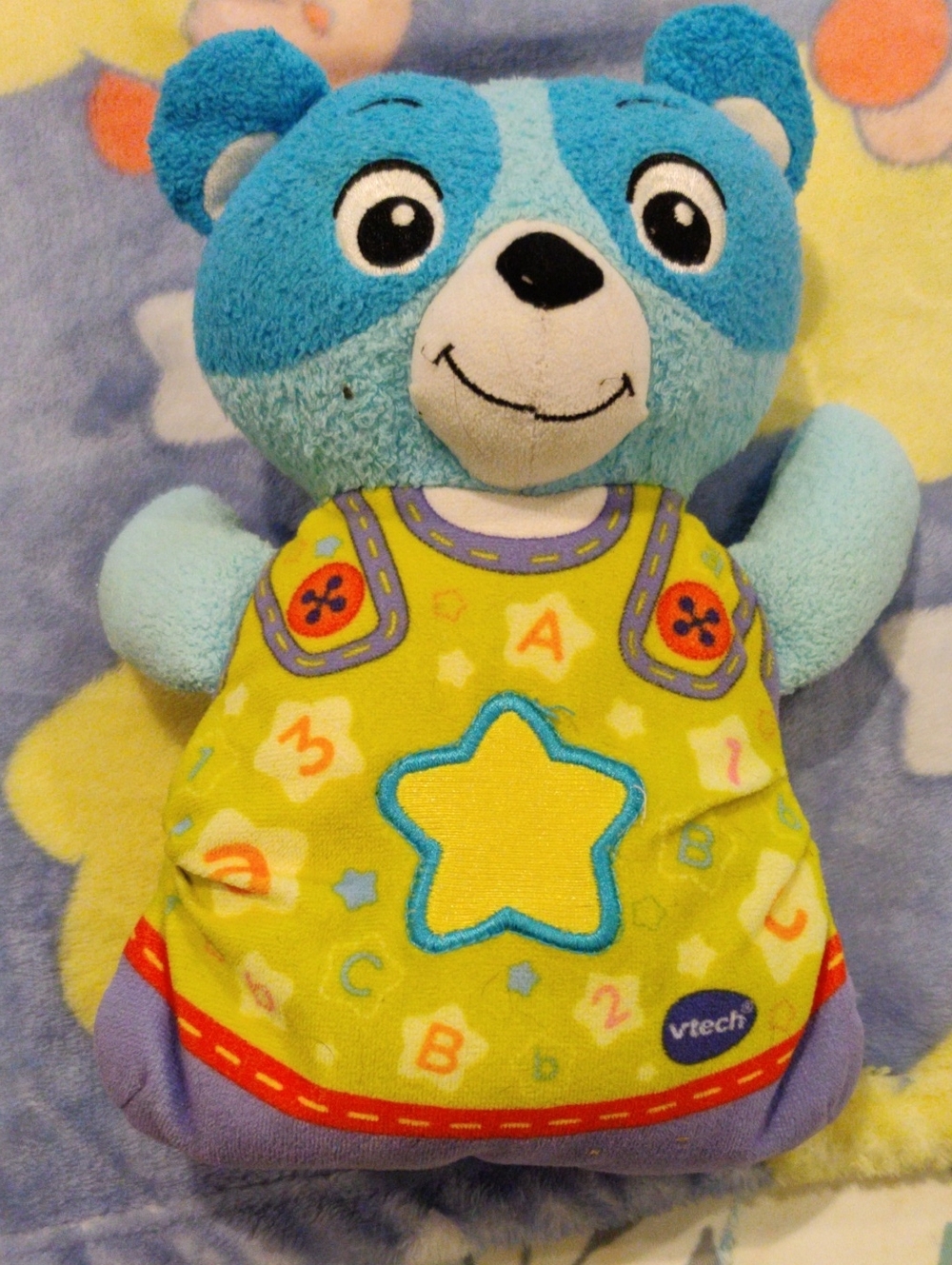 Blue Plush Bear Learning Toy - Interactive Kids Toy
